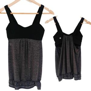 Lululemon Tank Top. Black, & Gray. Size 4, no breast pads. Great condition!